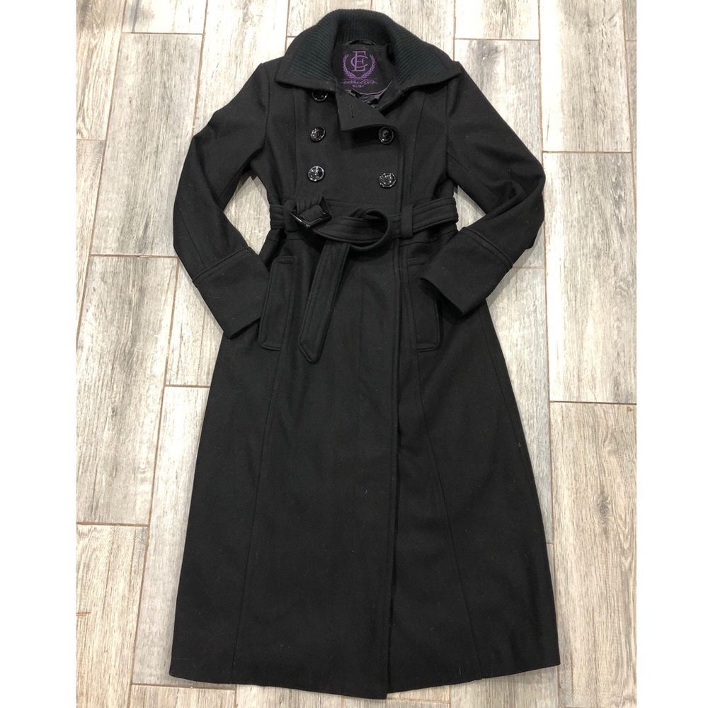 ECCollection Double-Breasted Belted Long Wool Coat